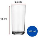 Ver imagem 2 de Kit 6 Copos de Vidro Long Drink 300ml Cylinder Transparente para Servir Sucos Água