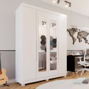 Ver imagem 2 de Guarda-roupa Solteiro 4 Portas 3 Gavetas com Espelho com Pés Roma Espresso Móveis