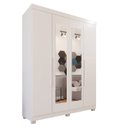 Ver imagem 4 de Guarda-roupa Solteiro 4 Portas 3 Gavetas com Espelho com Pés Roma Espresso Móveis