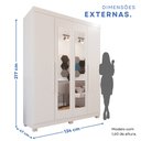 Ver imagem 5 de Guarda-roupa Solteiro 4 Portas 3 Gavetas com Espelho com Pés Roma Espresso Móveis