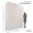 Ver imagem 5 de Guarda-roupa Solteiro 4 Portas 3 Gavetas Roma Espresso Móveis