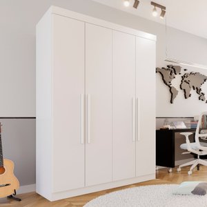 Guarda-roupa Solteiro 4 Portas 3 Gavetas Roma Espresso Móveis