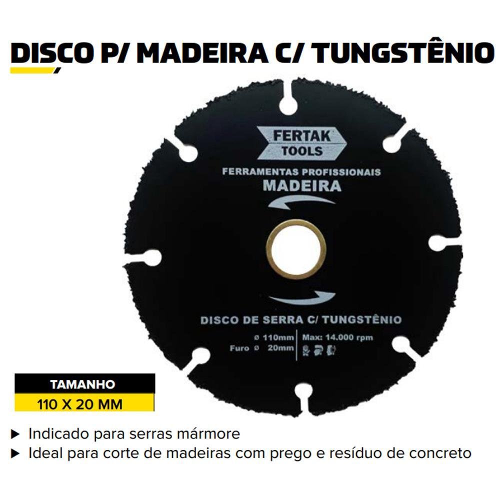 Disco Tungstênio Corte Madeira Esmerilhadeira Alta Qualidade - 2