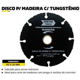 Disco Tungstênio Corte Madeira Esmerilhadeira Alta Qualidade - 2