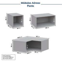 Guarda-roupa Modulado de Canto 8 Peças 10 Portas Jade CabeCasa MadeiraMadeira - 12