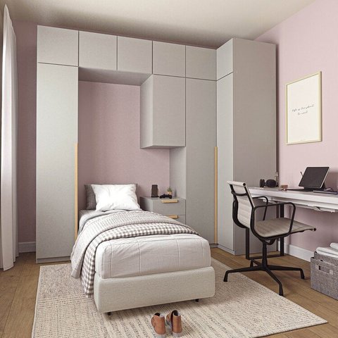 Guarda-roupa Modulado de Canto 8 Peças 10 Portas Jade CabeCasa MadeiraOriginals