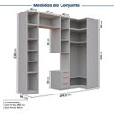 Ver imagem 4 de Guarda-Roupa Planejado de Canto 8 Peças 10 Portas Jade CabeCasa MadeiraOriginals Cinza/Urbano