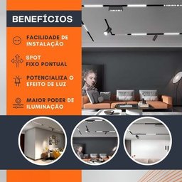 Luminária Smd Pontual Fixa 12w para Trilho Magnético 48v Led - 3