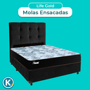 Ver imagem 4 de Conjunto Cama Box Preto Casal + Colchão Molas Ensacadas Life Gold Paropas + Cabeceira