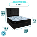 Ver imagem 3 de Conjunto Cama Box Preto Casal + Colchão Molas Ensacadas Life Gold Paropas + Cabeceira