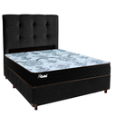Ver imagem 1 de Conjunto Cama Box Preto Casal + Colchão Molas Ensacadas Life Gold Paropas + Cabeceira