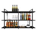 Ver imagem 2 de Aparador Prateleira Industrial Sala Barzinho Preto Bar Adega Hall de Entrada Simples