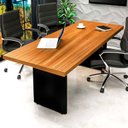 Ver imagem 1 de Mesa de Reunião 160x80cm em MDF Corporate Freijó e Preto