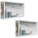 Ver imagem 3 de Kit 02 Nicho de Porcelanato Branco Calacata Polido 60x32cm