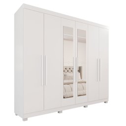 Guarda-Roupa Casal Casal 6 Portas 3 Gavetas com Espelho com Pés Roma Espresso Móveis - 4