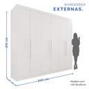 Ver imagem 5 de Guarda-Roupa Casal Casal 6 Portas 3 Gavetas Roma Espresso Móveis