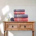 Ver imagem 2 de Jogo de Toalhas de Banho Algodão 5 Peças Completo Romance Sonhare Sultan Rosa Blush e Grafite