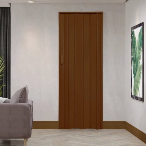 Kit com 2 Portas Sanfonadas de PVC 210x105cm Bariri Marrom