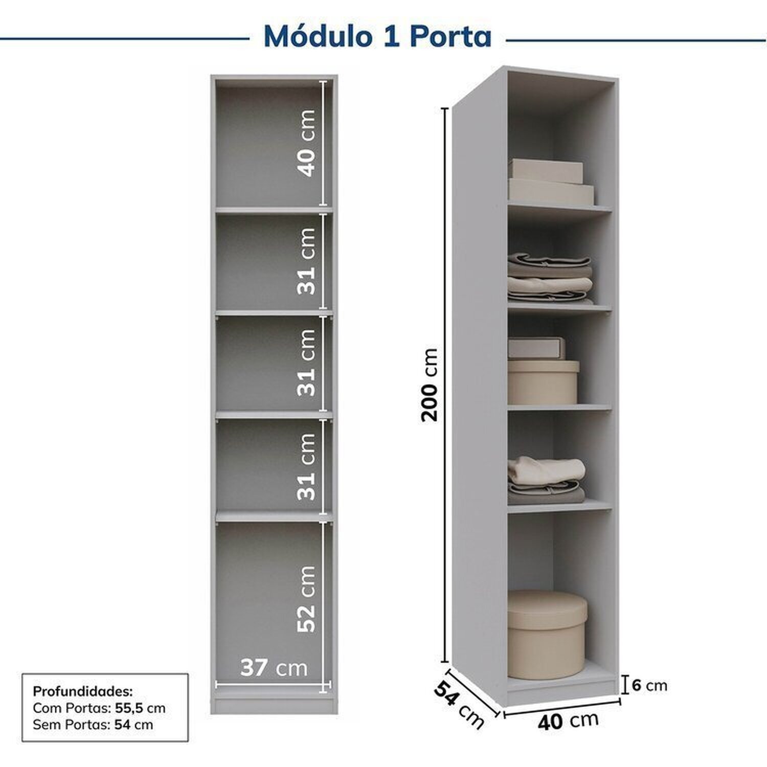 Guarda-roupa Modulado 6 Peças 10 Portas Jade Cabecasa Madeiramadeira - 10