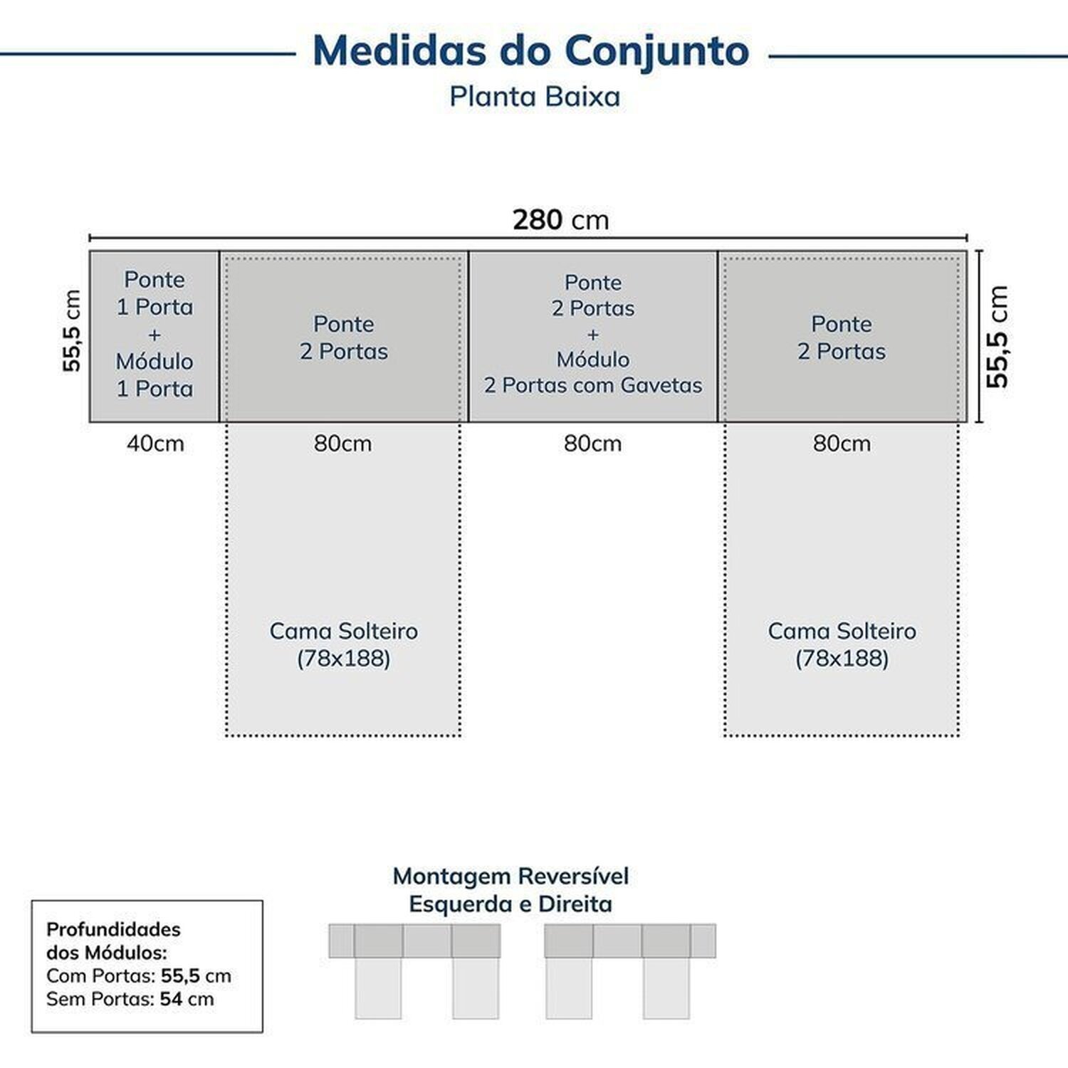 Guarda-roupa Modulado 6 Peças 10 Portas Jade Cabecasa Madeiramadeira - 3