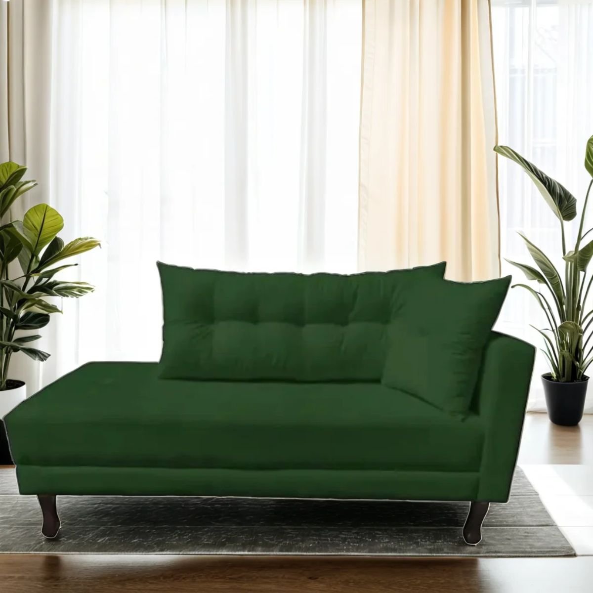 Divã Recamier Psicologia Troya 160 Cm Suede Verde - Fm - 2