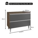 Ver imagem 5 de Balcao Pia 1m Cozinha sem Tampo Maderatto Cor Freijó Grafite