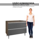 Ver imagem 6 de Balcao Pia 1m Cozinha sem Tampo Maderatto Cor Freijó Grafite