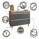 Ver imagem 4 de Balcao Pia 1m Cozinha sem Tampo Maderatto Cor Freijó Grafite