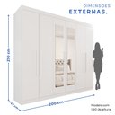 Ver imagem 5 de Guarda-Roupa Casal Casal 6 Portas 3 Gavetas com Espelho Roma Espresso Móveis