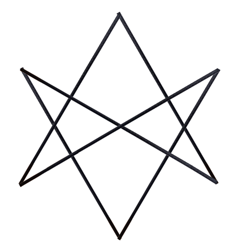 Hexagrama Unicursal em Ferro 30cm Símbolo Ocultista