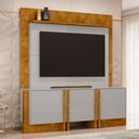 Ver imagem 1 de Estante para Tv até 60 Polegadas Orlando 3 Portas Off-white/naturalle - Móveis Bechara
