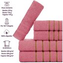 Ver imagem 6 de Jogo 5pçs 2 Banho + 2 Rosto + 1 Tapete P-banheiro 100% Algodão Alta Absorção - Rosê