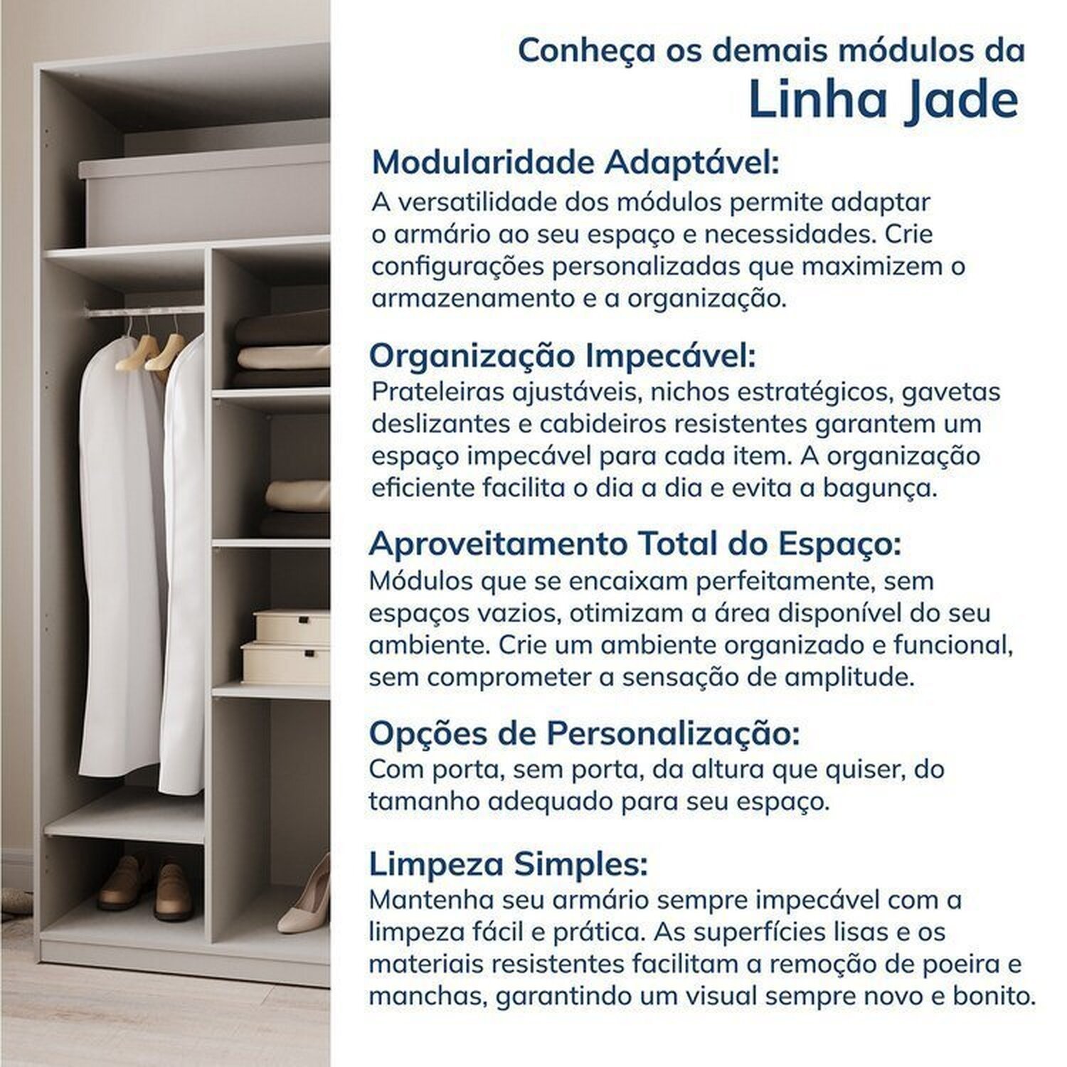 Guarda-roupa Modulado 2 Portas com Prateleiras Jade Cabecasa Madeiramadeira - 8