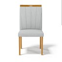 Ver imagem 4 de Kit com 6 Cadeiras Aurora Madeira Maciça Estofadas para Mesa de Jantar Linho Cinza 407