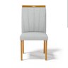 Kit com 6 Cadeiras Aurora Madeira Maciça Estofadas para Mesa de Jantar Linho Cinza 407 - 4