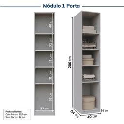 Guarda-roupa Modulado 9 Peças 13 Portas Jade Cabecasa Madeiramadeira - 10