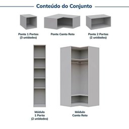 Guarda-Roupa Modulado 9 Peças 13 Portas Jade CabeCasa MadeiraOriginals Cinza/Urbano - 5 Guarda-Roupa Modulado 9 Peças 13 Portas Jade CabeCasa MadeiraOriginals Cinza/Urbano - 5