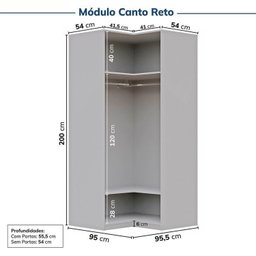 Guarda-roupa Modulado 9 Peças 13 Portas Jade Cabecasa Madeiramadeira - 11
