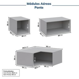 Guarda-roupa Modulado 9 Peças 13 Portas Jade Cabecasa Madeiramadeira - 12