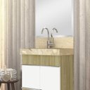 Ver imagem 2 de Kit 2 Cubas Esculpidas em Porcelanato Slim para Banheiro 60cm Blu