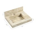 Ver imagem 3 de Kit 2 Cubas Esculpidas em Porcelanato Slim para Banheiro 60cm Blu Bege/Travertino
