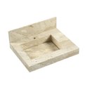 Ver imagem 1 de Kit 2 Cubas Esculpidas em Porcelanato Slim para Banheiro 60cm Blu Bege/Travertino