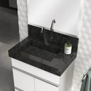 Ver imagem 3 de Kit 2 Cubas Esculpidas em Porcelanato Slim para Banheiro 60cm Preto/Black Blu