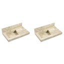 Ver imagem 4 de Kit 2 Lavatórios em Porcelanato para Banheiro 80cm com Cuba Esculpida Bege/Travertino Blu