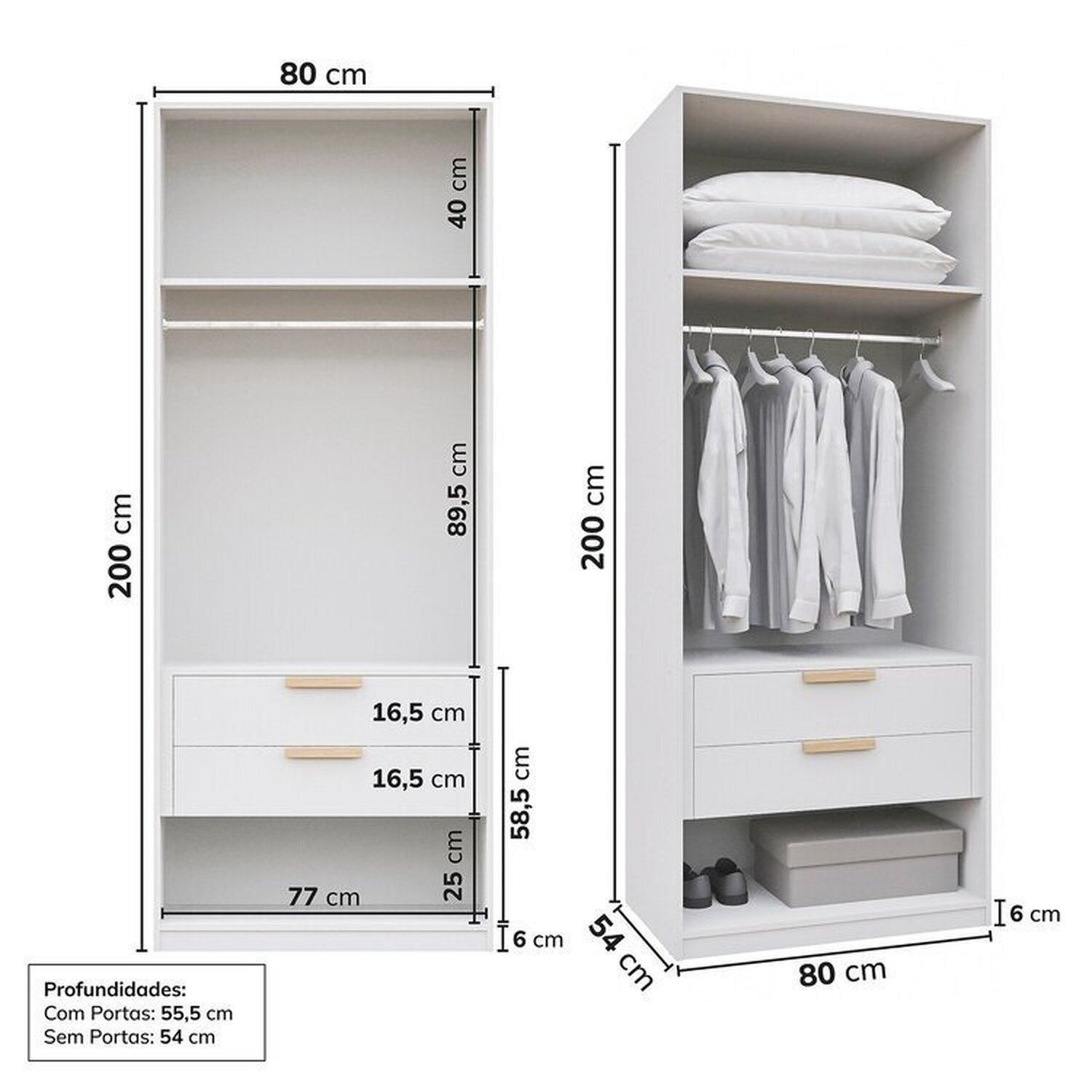 Guarda-roupa Modulado 2 Portas com Gavetas Jade Cabecasa Madeiramadeira - 4