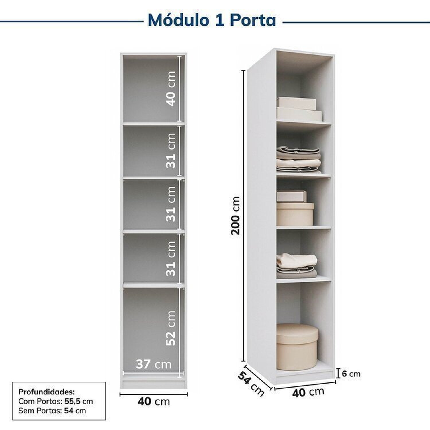 Guarda-roupa Modulado 3 Peças 5 Portas Jade Cabecasa Madeiramadeira - 11