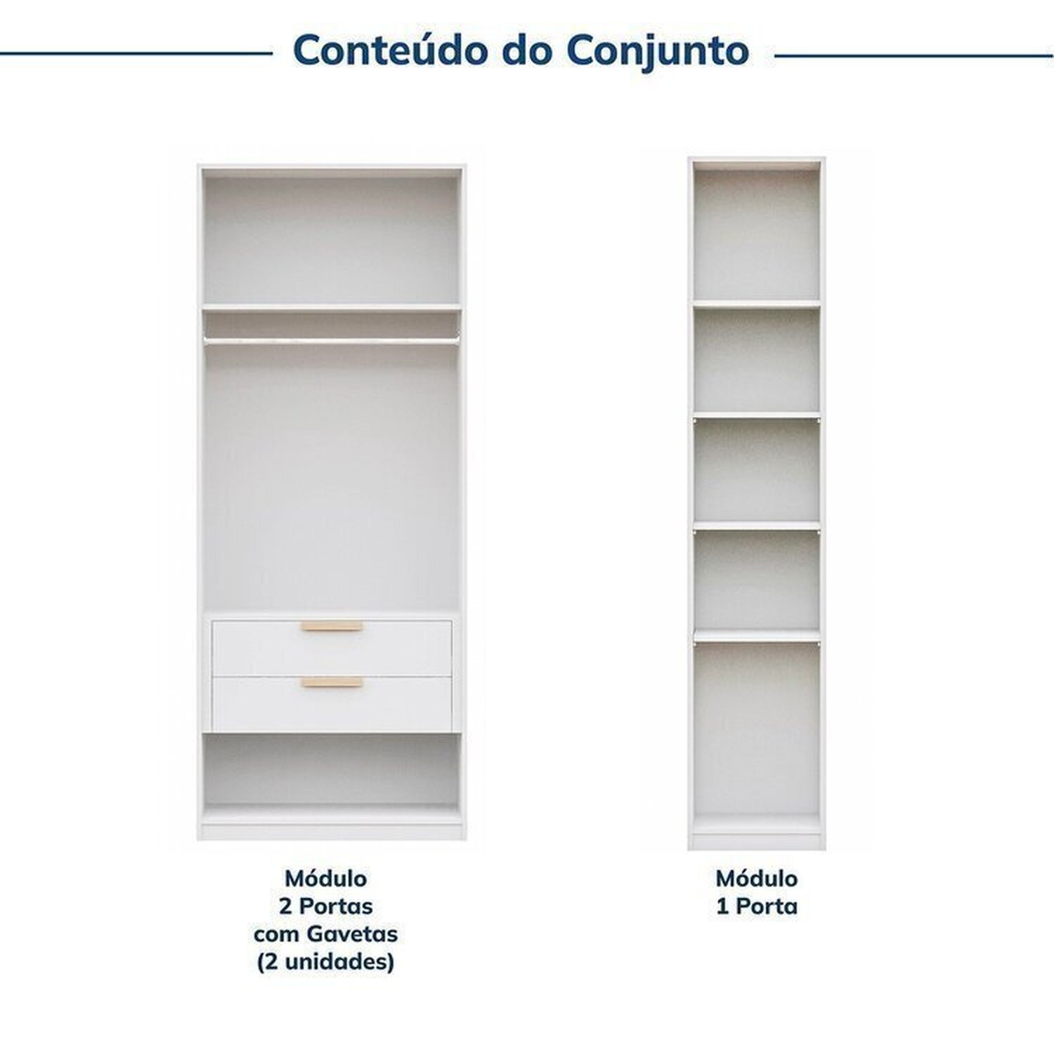 Guarda-roupa Modulado 3 Peças 5 Portas Jade Cabecasa Madeiramadeira - 5