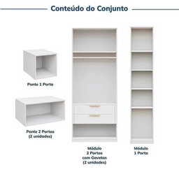 Guarda-roupa Modulado 6 Peças 10 Portas Jade Cabecasa Madeiramadeira - 5