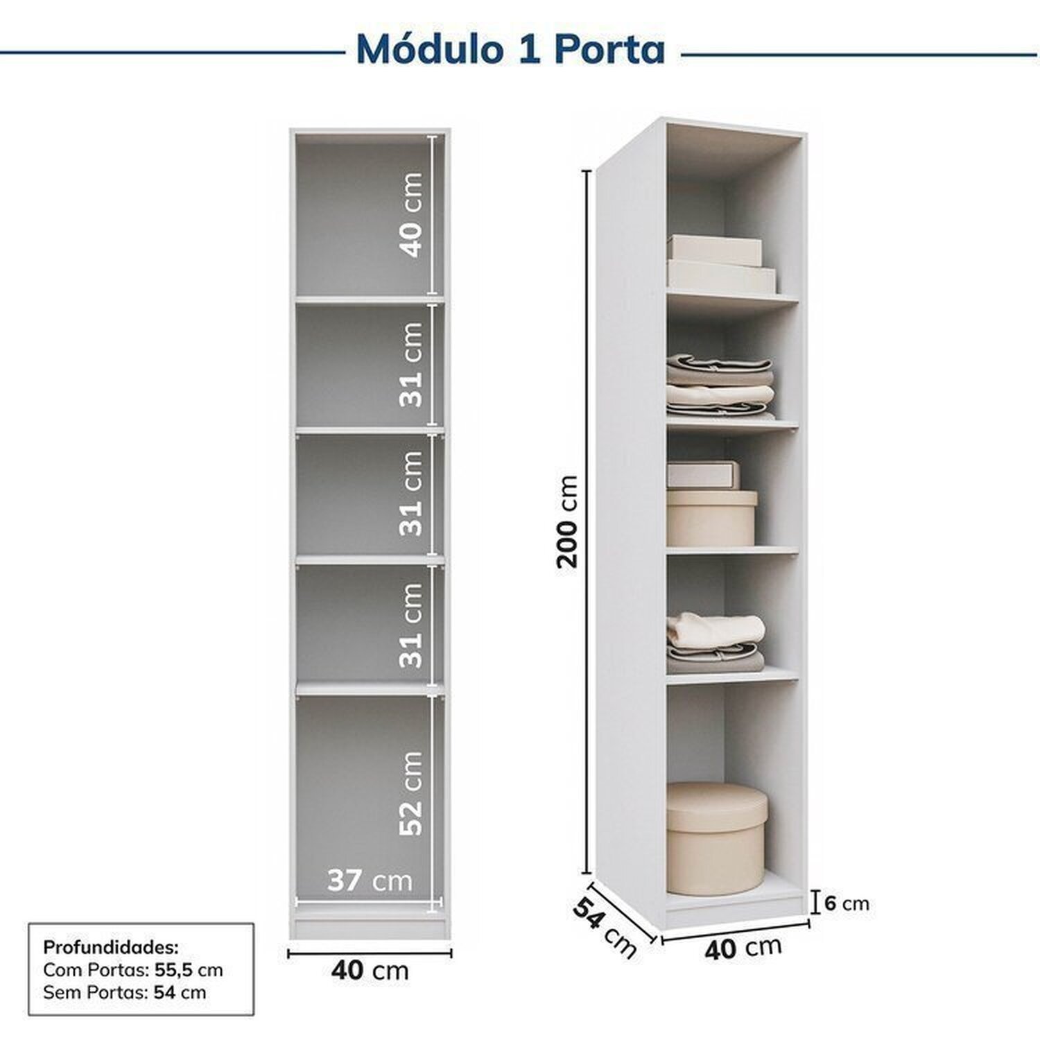 Guarda-roupa Modulado 6 Peças 10 Portas Jade Cabecasa Madeiramadeira - 14