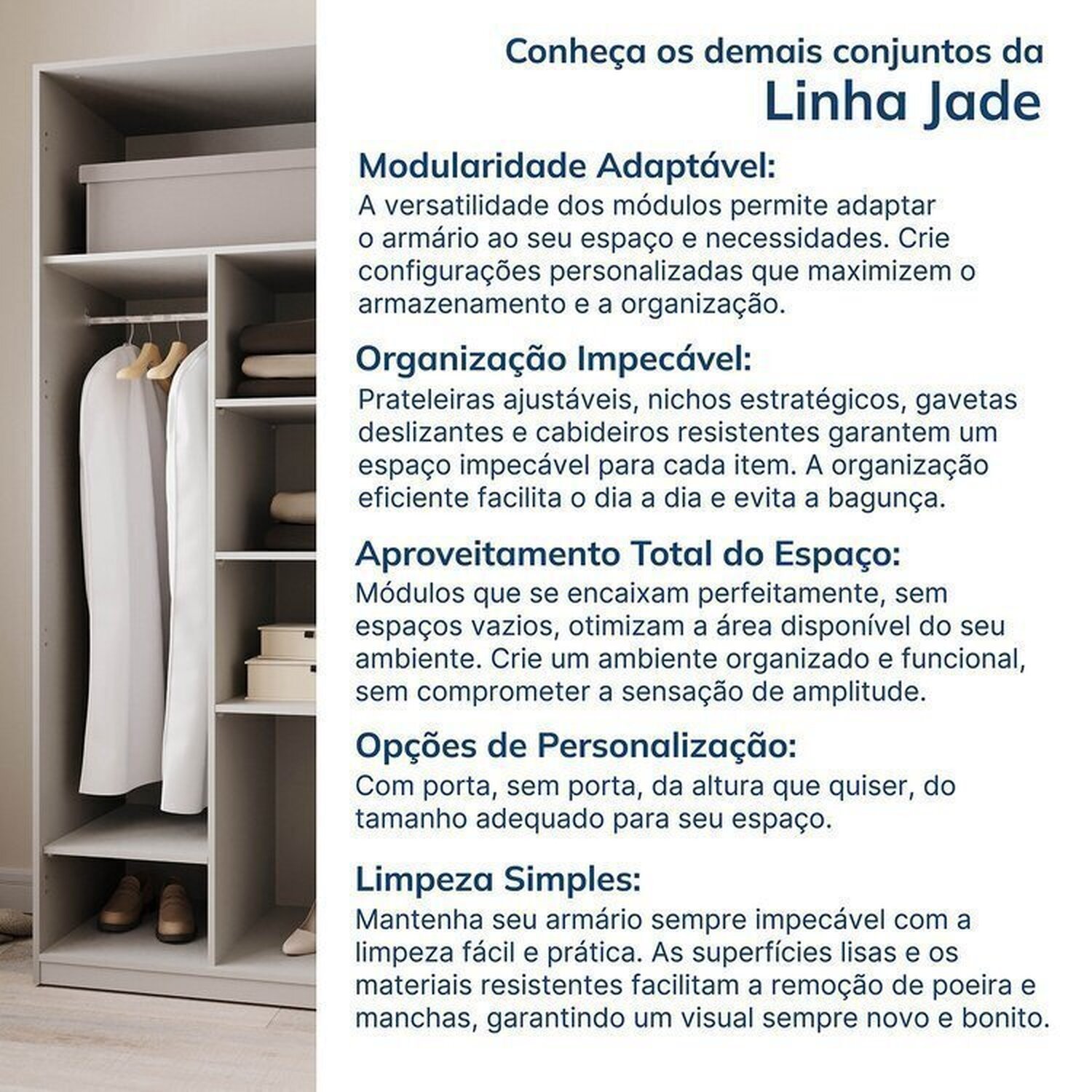 Guarda-roupa Modulado 6 Peças 10 Portas Jade Cabecasa Madeiramadeira - 17